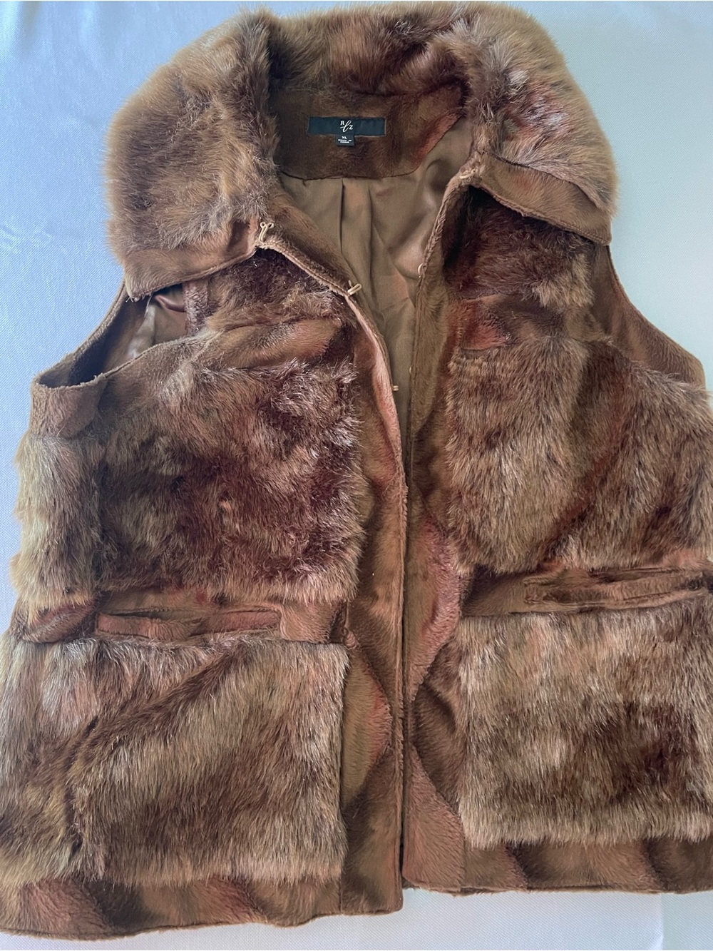 Faux Fur Brown Vest - Women’s Cozy Layer XL festival